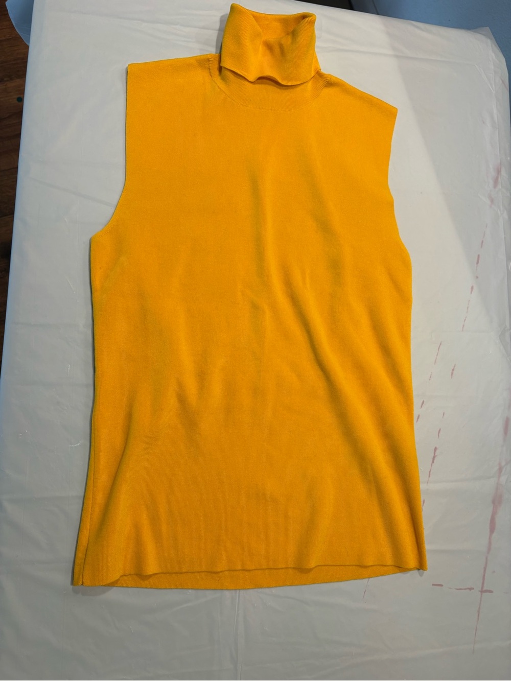Ralph Lauren Sleeveless Turtleneck Tank in Golden Yellow